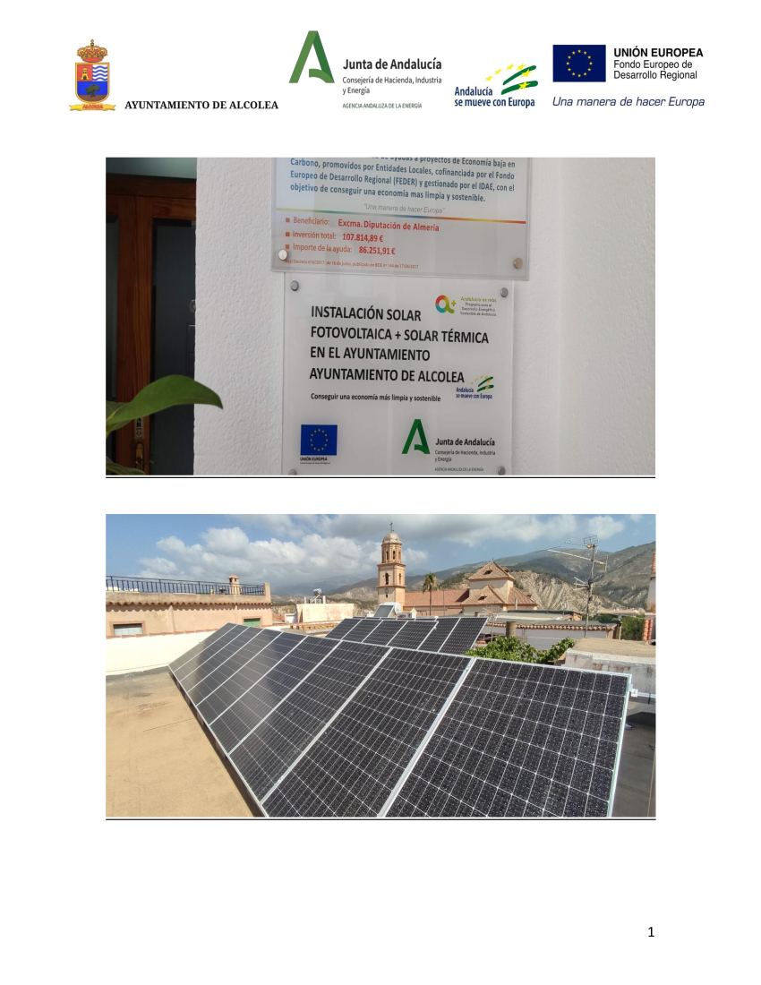 subvenciones, placas, solares, alcolea, ayuntamiento, colegio, 2022, junta, andalucía, fondos, europeos